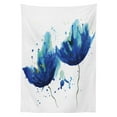 thumbnail image 3 of Ambesonne Blue Tablecloth Rectangular Table Cover, Watercolor Modern Floral Art, 60"x90", Pale Blue and Blue, 3 of 4