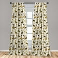 thumbnail image 5 of Ambesonne Giraffe Curtains, Cheery Animals, Pair of 28"x63", Multicolor, 5 of 5