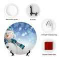 thumbnail image 4 of Balery Christmas Snowman In The Snow Print Bone China Decorative Plate Ceramic Dinner Plates Art Crafts with Display Stand-7in, 4 of 6