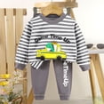 thumbnail image 2 of FYDUU Soft Cozy Boys Pajamas 2 Piece Long Sleeve Top And Pants Pajama Set Toddler Kids Comfortable Sleepwear Outfits Adorable Clothes 12-18 Months, 2 of 4