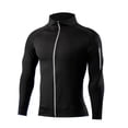 thumbnail image 3 of Lenpel Men's Zip up Sweatshirt Jackets Stand Collar Long Sleeve Coats with Pocket Stretch Slim Fit Casual Outerwear Tops(Black,X-Large), 3 of 6