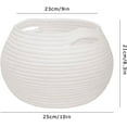 thumbnail image 2 of Storage Basket, Kvago Cute Round Woven Baskets with Handles, Small Cotton Rope Basket Decorative Organizer for Living Room, Nursery (All White, 9.84" x 9.06" x 8.27" ), 2 of 7