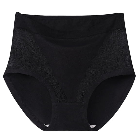 Lumtrix Seamless Underwear For Women Tummy Control High Waisted Panties Soft Lace Up No Show Full Coverage Briefs Black 3XL