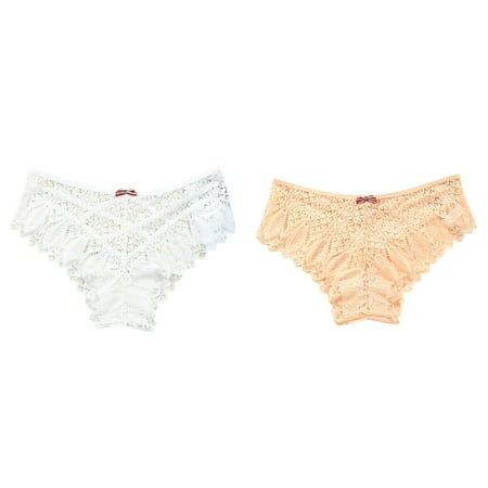 (2-Pack) Kcodviy Panties for Women Crochet Plus Size for Women with Robe Lace Up Panty Plus Size Gowns 3X-4X Hollow Out Underwear