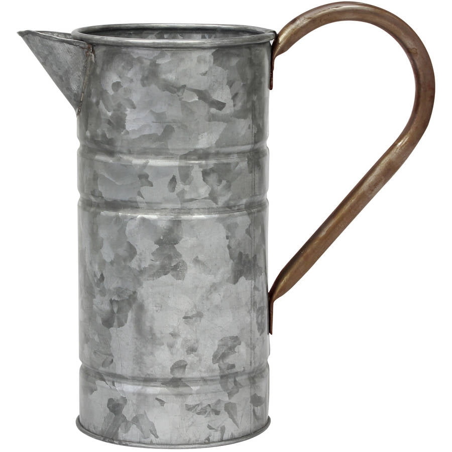 Antique Galvanized Metal Watering Can with Handle by CKK HOME DECOR