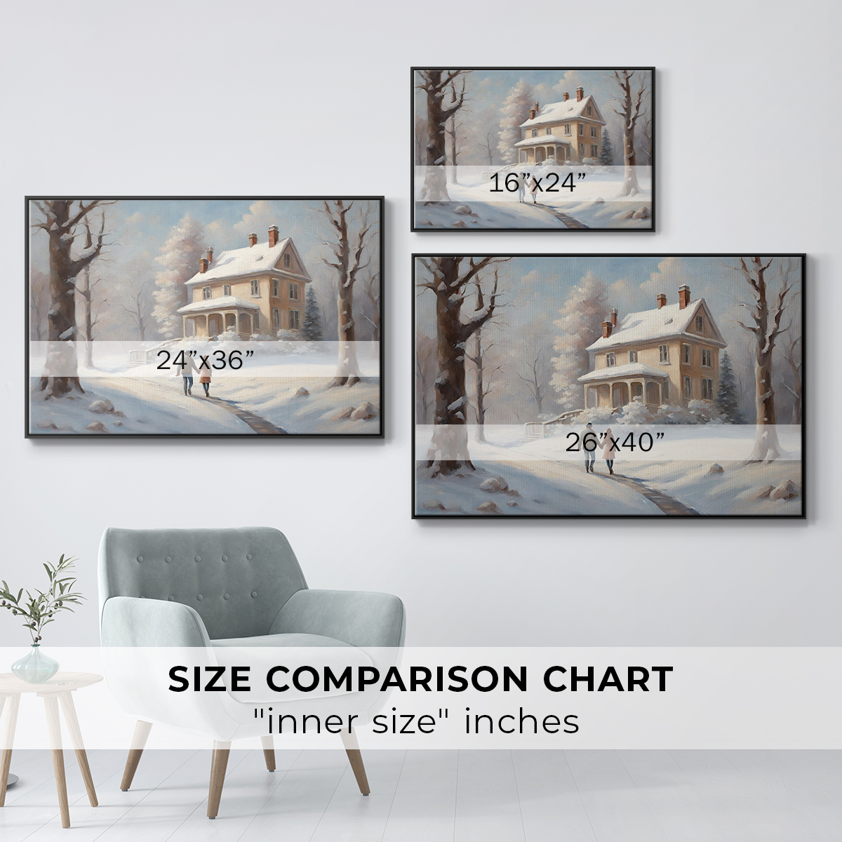 Vintage Landscape-CCVIII By Wexford Home Framed in Black Wood Gallery Wrapped Canvas 25 in. x 37 in.