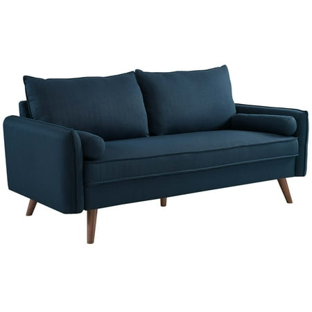 Modern Contemporary Urban Design Living Room Lounge Club Lobby Sofa Fabric Navy Blue