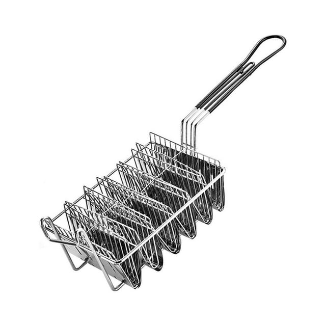 Taco Fryer Kitchen Cooking Tool 4 Shells/6 Shells Pancake Container Rack Kitchen with Grip Handle 6 Shells V Shape