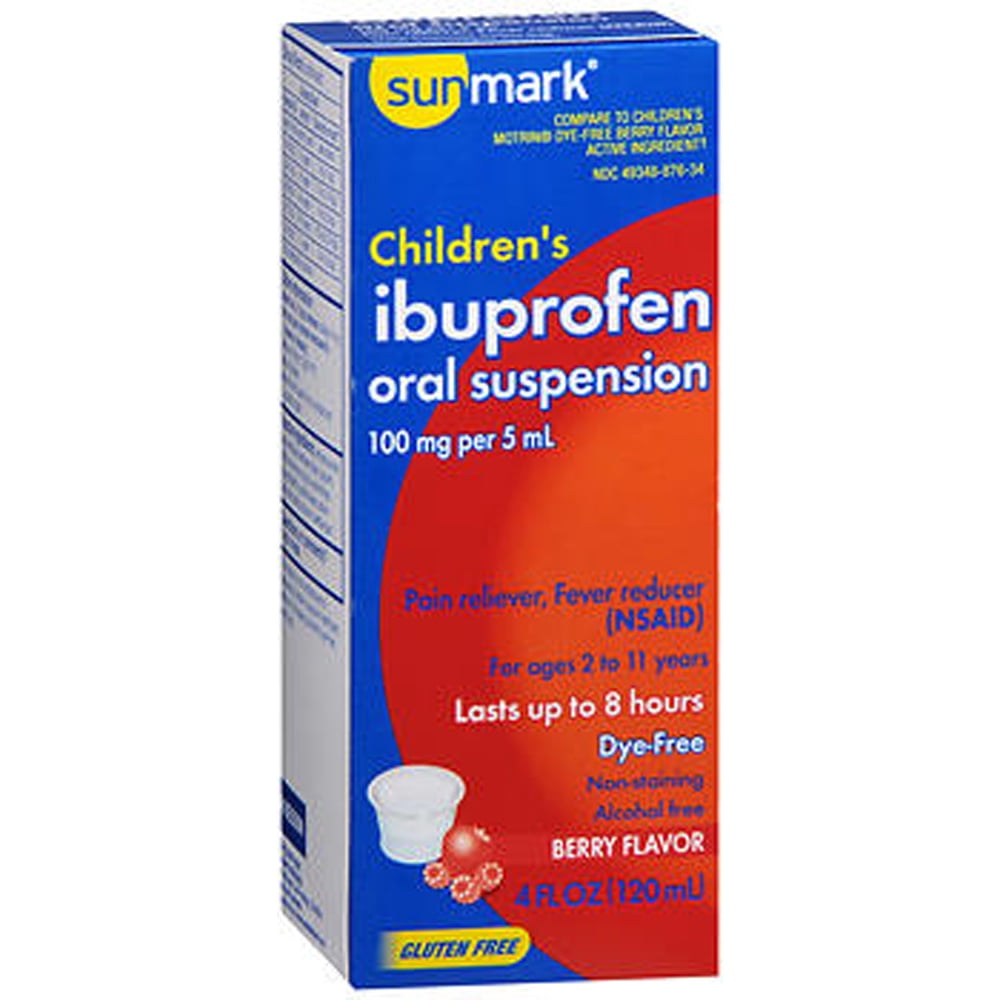 Sunmark Children's Ibuprofen Oral Suspension, 100 mg, 4 Fl. Oz