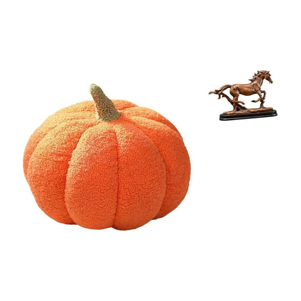 Almohadas de calabaza de Halloween,Almohadas de calabaza de Halloween Decoración del hogar Suave,Figura de caballo,Escultura de caballo en miniatura coleccionable,Estatua de animal de adorno