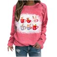 thumbnail image 2 of Jacenvly Christmas T-Shirts for Women Clearance Crewneck Sweatshirt Long Sleeve Shirt Soft Comfort Print Women Casual Full Sleeve Tops Loose Shirts Blouse Valentine'S Day Graphic Red, 2 of 4