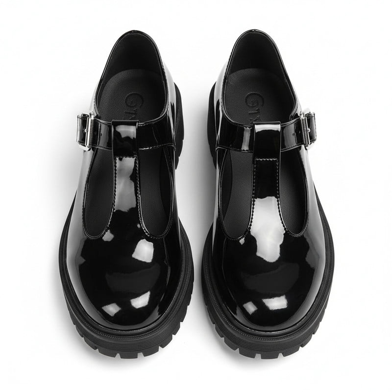 Women’s T-Strap Lug Sole Mary Jane Flats