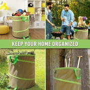 Colwelt 47 Gallon Leaf Bags Collapsible, Hardshell Bottom Heavy Duty Collapsible Garden Bag Include Leaf Scoop, Garden Gloves