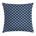 thumbnail image 1 of Indigo Throw Pillow Cushion Cover, Ancient Greek House Tile Inspired Design with Floral Flower Leaf Details, Decorative Square Accent Pillow Case, 20 X 20 Inches, Navy Blue and White, by Ambesonne, 1 of 2