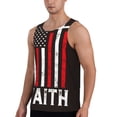 thumbnail image 2 of Gukieu USA Flag Cross Print Men's Quick Dry Fitness Vest, Round Neck Sleeveless Fitness Bodybuilding Top-3X-Large, 2 of 7