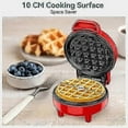 thumbnail image 3 of Mini Waffle Maker,Waffle Iron, Ready Indicator Light, Non Stick Coating, Cool Touch Handle, Compact Size, 3 of 5