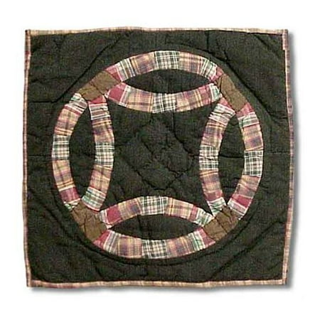 Patch Magic Double Wedding Ring Cotton Throw Pillow