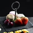 thumbnail image 7 of MALACASA, Series Sweet.time, 14.5" Tall 3 Tier Square Stone Cake Stand 6"&8"&10" Natural Slate Serving Set with Silver Carry Handle, 7 of 7