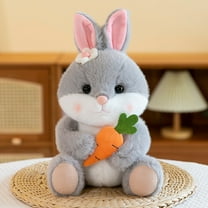 There are Carrots Rabbit Stuffed Animal | Fluffy Rabbit Anima,9.8 inches