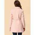 thumbnail image 4 of INSPIRE CHIC Manteau Long Élégant d'Hiver pour Femmes Col à Revers Rose TP, 4 of 6
