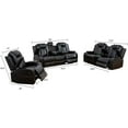 thumbnail image 3 of Luxurious Black Leather Sectional Sofa Set with LED Lights, Cup Holders, USB Port - Power Recliner & Storage Consoles Modern Style Comfortable Living, 3 of 14