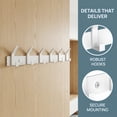 thumbnail image 5 of REGALWOVEN 1 Pack Coat Rack Wall Mount, Metal Coat Hook, Hat Rack, Wall Hooks for Hanging with 5 Hooks for Entryway, Bathroom, Bedroom White 6, 5 of 5
