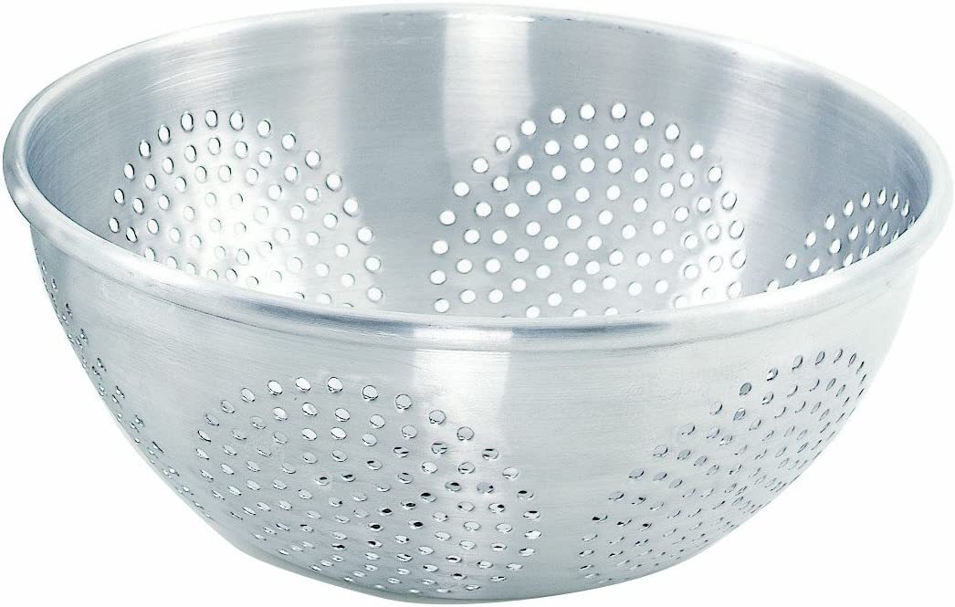 12Quart Chinese Aluminmum Colander, Large, Silver, Professional grade