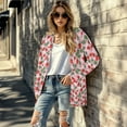 thumbnail image 5 of SCRAWLGOD Strawberry Light Weight Womens Cardigan Jackets for Women Trendy Clothes Long Sleeve Women's Long Cardigan with Pockets Washable Casual Cardigans Size XL, 5 of 7