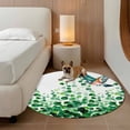 thumbnail image 2 of Green Leaves Round Area Rug 3Ft Washable Small Circle Rugs for Kitchen Entryway, Spring Plants Country Bird Gradient Botanical Non-Slip Carpet Floor Mats Indoor Outdoor Carpet Runner Home Decor, 2 of 8