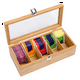 thumbnail image 3 of 2 cajas organizadoras de joyas con sistema de bambú multifuncional, 5 compartimentos, para guardar bolsitas de té, azúcar, 3 of 8