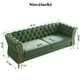 thumbnail image 2 of Chesterfield Velvet Sofa, 3-Seater Upholstered Couch with Golden Metal Legs, Button Tufted Velvet Couches for Living Room Apartment Bedroom Office, Mint Green, 2 of 9
