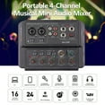 thumbnail image 2 of 4-Channel Musical Portable Mini Audio Mixer Live Multi-function Mixing Console USB Sound Recording Device Music Equipment Interface Mixer 48V Phantom Power for Conference Recording Karaoke L, 2 of 7