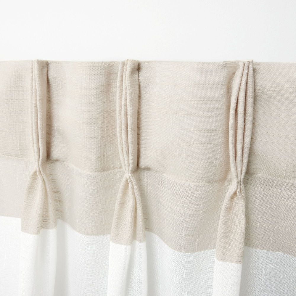 Exclusive Home Darma Sheer Linen Pinch Pleat Curtain Panel Pair, Linen, 108"