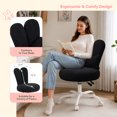 thumbnail image 2 of Ktaxon Teddy Fleece Office Chair, Rabbit Ear Backrest Vanity Chair, Adjustable Swivel Reading Chair for Home Office Black, 2 of 10
