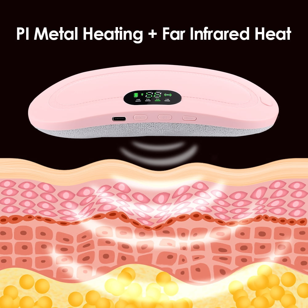 Portable Heating Pad，Heating Pad for Menstrual Portable Cordless Heating Pad for Stomach Back Belly, ,Portable Warmer,Pink