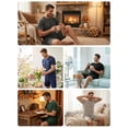 thumbnail image 2 of GIRUNS Men's Pajama Set Lightweight Sleepwear Short Sleeve and Shorts with Pockets Black M, 2 of 7
