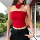 thumbnail image 1 of Camiseta Sin Tirantes 3D Flower Crop Tube Tops European Slim Fit Top Tee Ropa de verano (Rojo M) Cgtredaw Para estrenar, 1 of 5