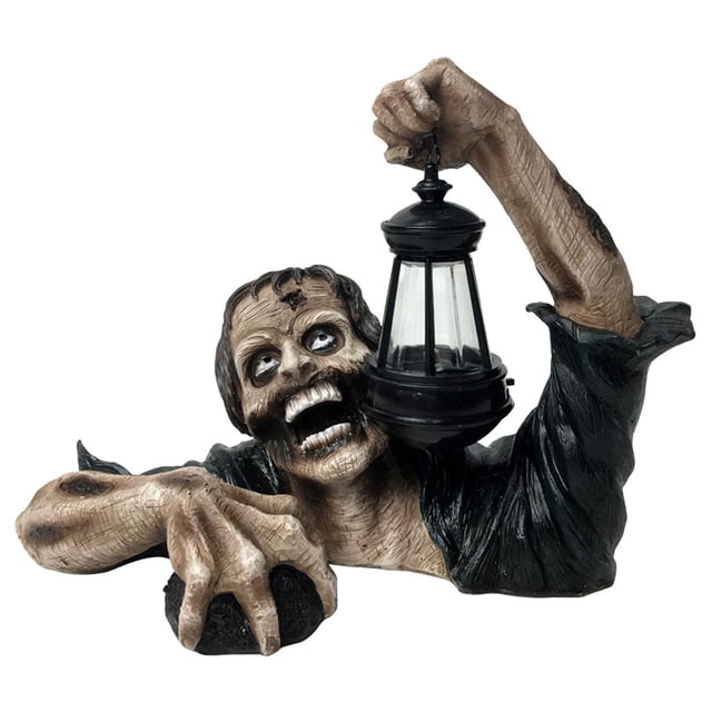Decoración de jardín Novedad Estatua de Adornos de Halloween al aire libre Esculturas de de linterna, Estatuas de jardín Baoblaze Estatua zombie al aire libre