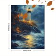 thumbnail image 3 of Qisvanset 12x16 Inch Rainy Lighthouse Canvas Wall Art, Nautical Ocean Scenery Art Home Interior Wall Decor, 3 of 8