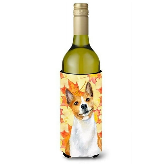 Basenji Fall Wine Bottle Beverge Insulator Hugger