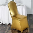 thumbnail image 2 of Efavormart High Quality Premium Stretchy Spandex Fitted Gold Banquet Chair Cover For Wedding Party Event Catering - Metallic Gold, 2 of 11