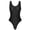 Black, variant on Women's Glossy Slim Fitted Oil Shiny T-shaped Bodysuits Tank Top Leotard