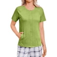 thumbnail image 6 of Post Shoulder Surgery Shirts for Women Drain Pockets Mastectomy Tops Short Sleeve Velcro Closure Chemotherapy Essentials 2026 Light Green XL, 6 of 9