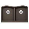 thumbnail image 4 of Undermount 32-1/2 in. x 20 in. 50/50 Bowl Quartz Kitchen Sink in Onyx Black, 4 of 4