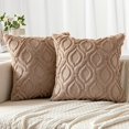 thumbnail image 4 of Wehilion 2pcs Throw Pillow Covers , Soft Plush Faux Wool Couch Pillow Covers Set of 2 Decorative Farmhouse Boho Throw Pillows for Sofa Living Room Bed, 4 of 12