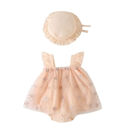 

Chenyuanyuan Baby Clothes for Girls Baby Girl Clothes Lace Jumpsuit Ruffles Romper Sleeveless Romper Bodysuit Sunsuit Outfits Set Size 9-15 Months