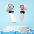 thumbnail image 2 of PENGXIANG Handheld Folding Fan Portable Electric Cold Compress Cooling Fan USB Rechargeable Desk Table Fan with 3 Adjustable Wind Speed  Digital Display Phone Holder for Home Office Trave, 2 of 7