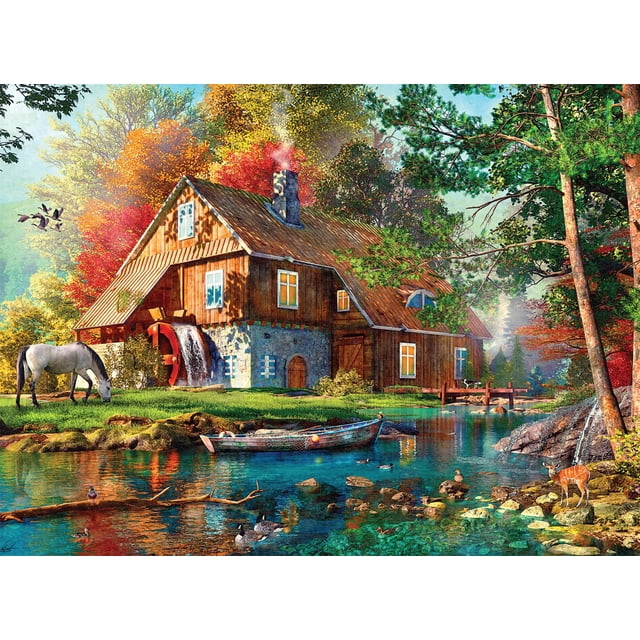 Rompecabezas Buffalo Games Autumn Watermill 1000 piezas