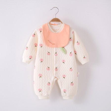 

Breampot Fall/winter New Children s Clothing Baby Warm Jumpsuit Newborn Ha Clothes Baby Newborn Boneless Clip Silk Climbing Clothing Orange 90cm