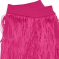 thumbnail image 5 of Mrat High Waist Skirts Fashion Women Summer Casual High Waist Tassels Knee-Length Skirt Flare Skirt S-228 Hot-Pink S, 5 of 6